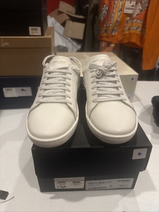 Saint Laurent Metallic Lips Patch Court Classic Sneakers Size 43 Men’s main image 5